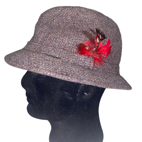 Vintage Hat Mens Medium Wool Tweed Walking Bucket Union Made in USA Retro - Picture 3 of 13